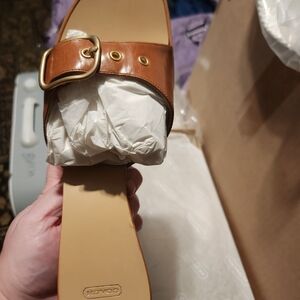 Coach Cognac Traci Kerala Calf Wedges